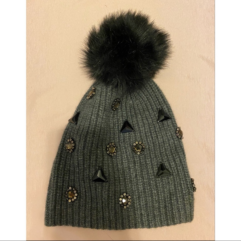 Club Monaco embellished beanie with Pom Pom